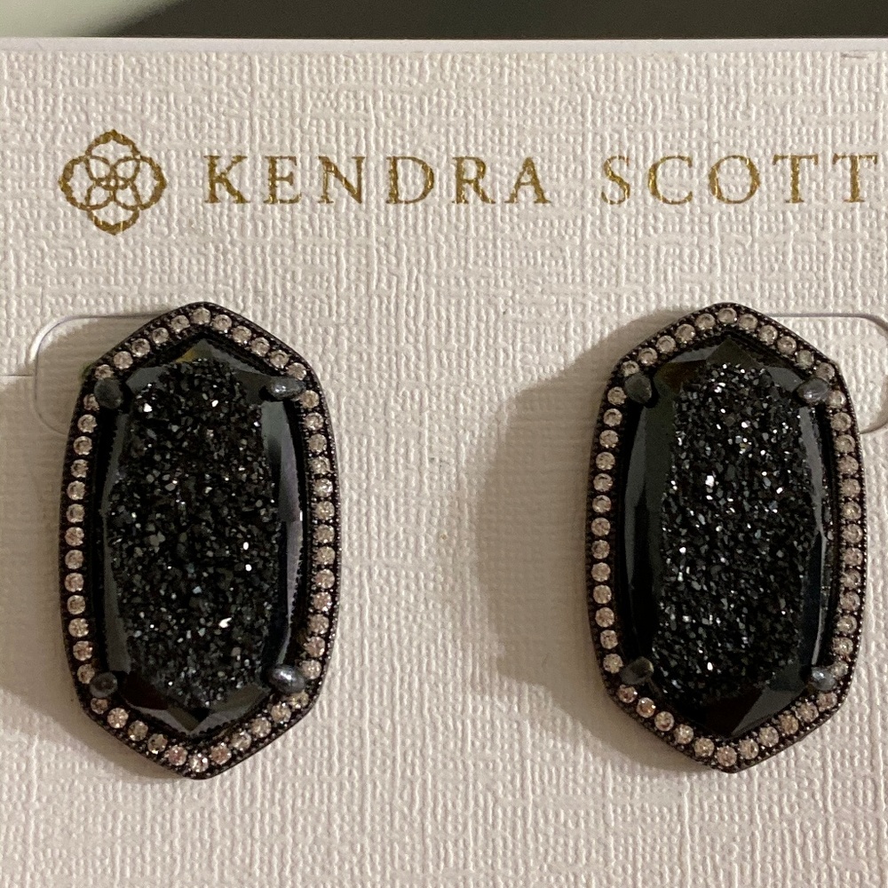 Kendra Scott LUXE Gunmetal & Black Drusy Elsie's